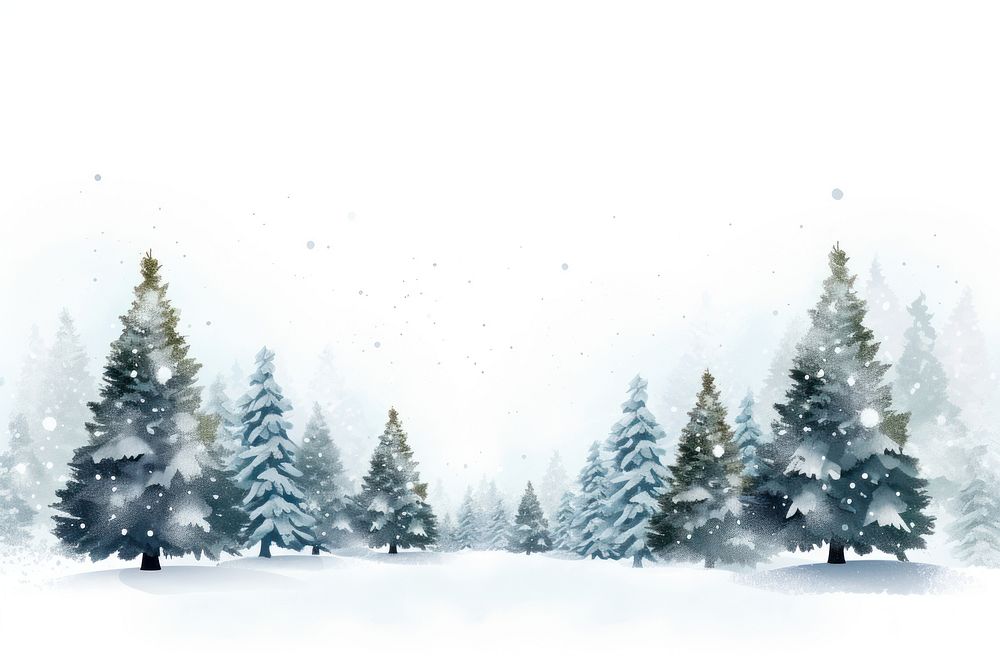 Vector christmas trees snow backgrounds outdoors. 