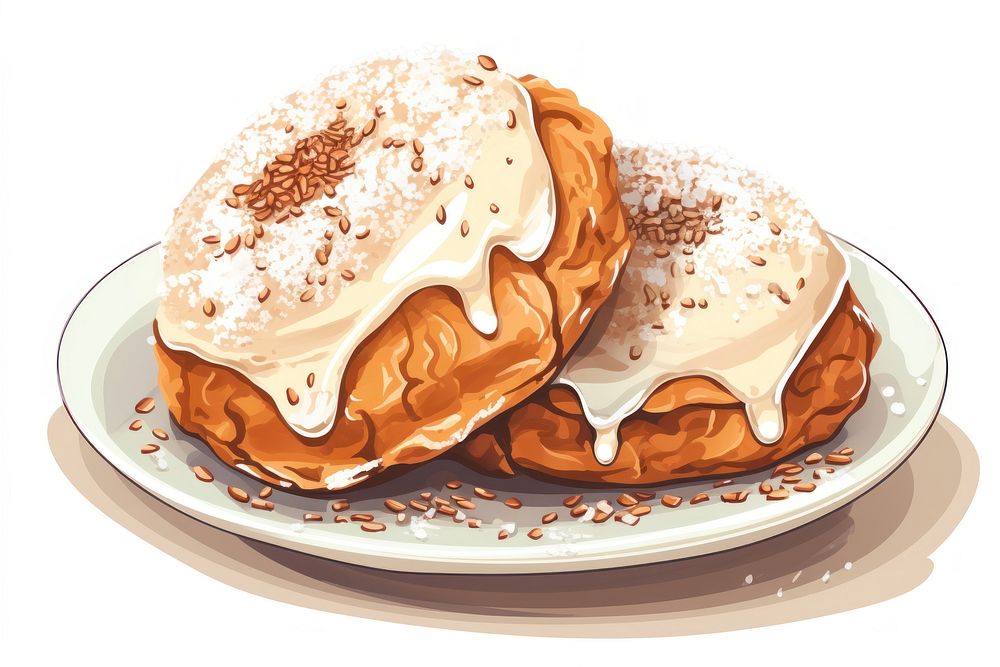 Hanukkah sufganiyot dessert cream food. AI generated Image by rawpixel.