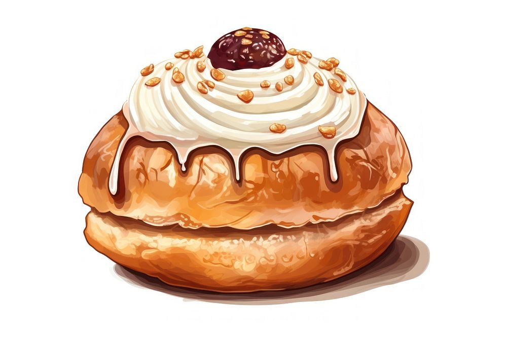 Hanukkah sufganiyot dessert pastry bread. AI generated Image by rawpixel.