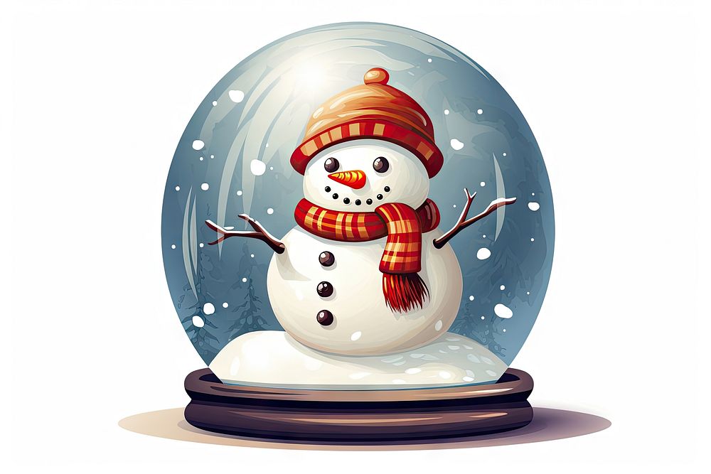 Snowman snow globe winter representation celebration. 