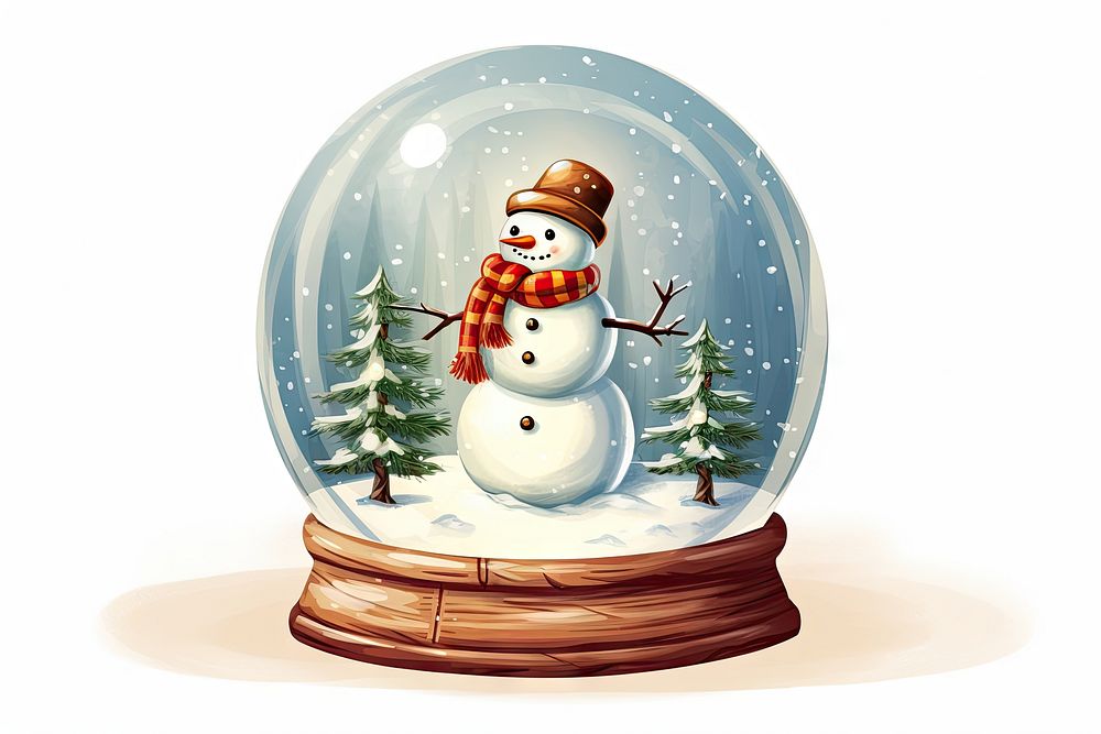 Snowman snow globe winter representation celebration.