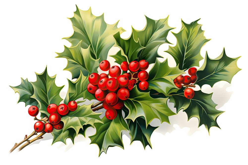 Christmas holly bouquet plant leaf tree. AI generated Image by rawpixel.