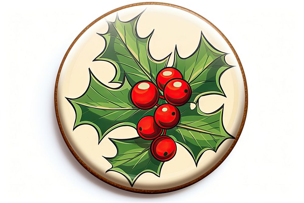 Christmas holly pin pattern plant leaf. AI generated Image by rawpixel.