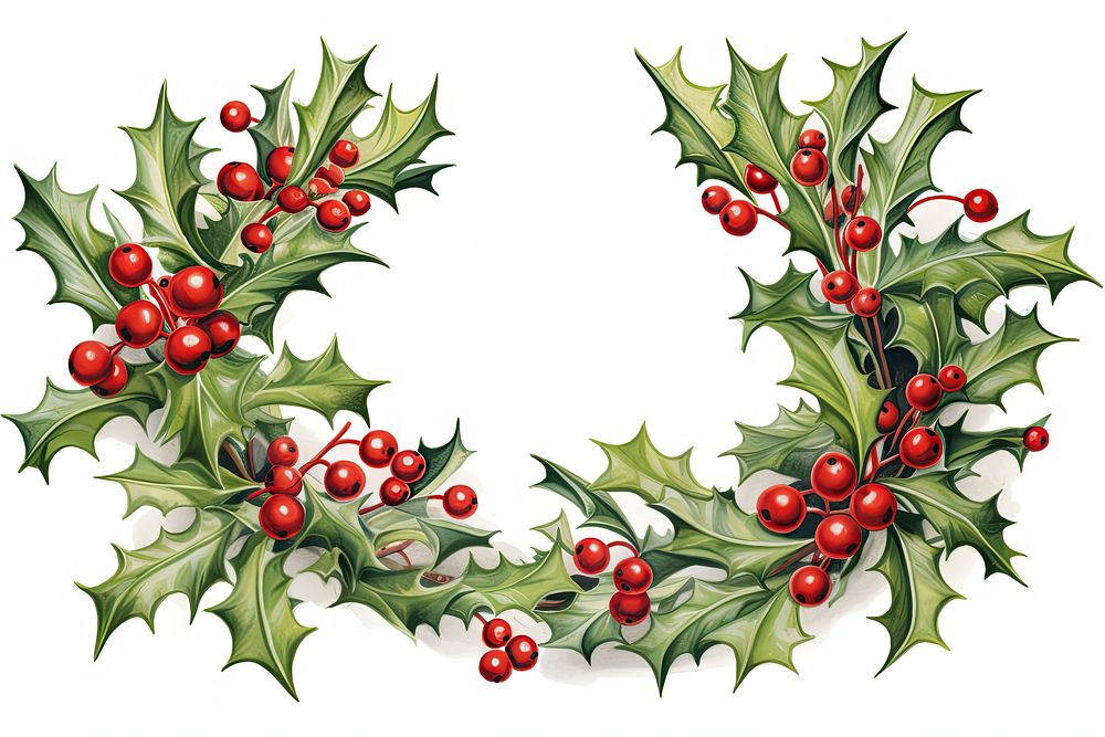 Christmas holly wreath pattern plant leaf. AI generated Image by rawpixel.