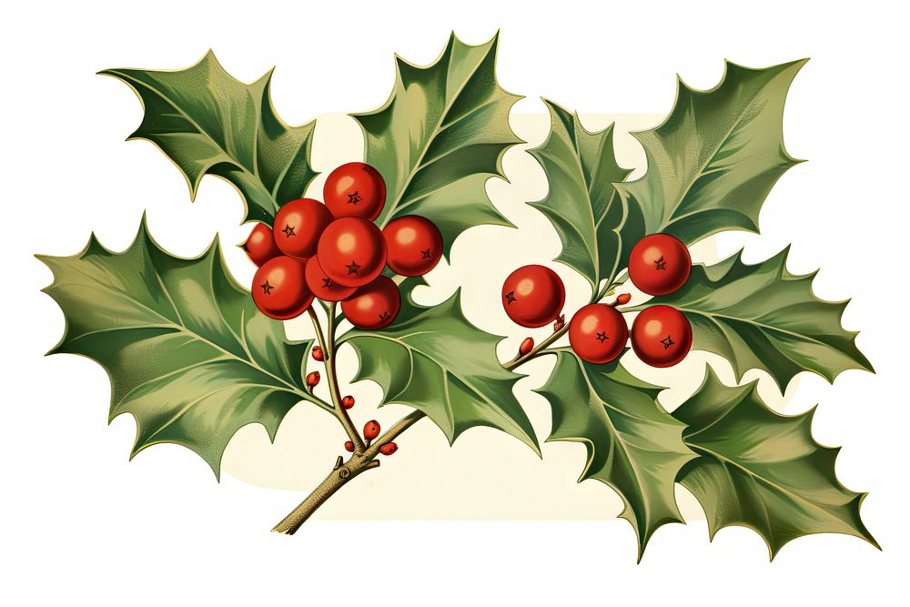 Christmas winter holly plant leaf tree. AI generated Image by rawpixel.