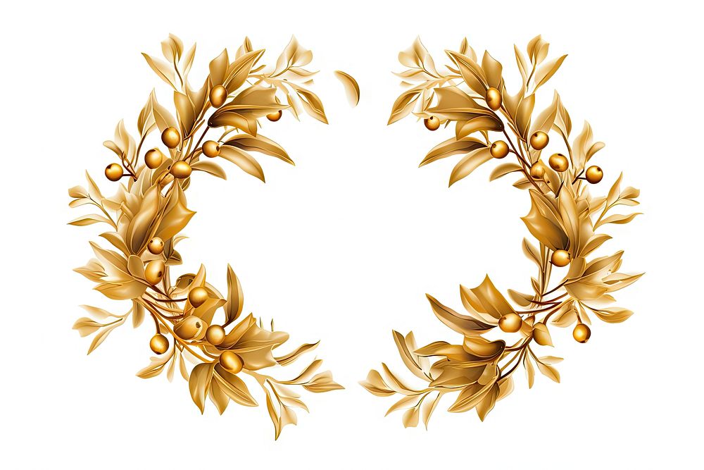 Gold holly wreath pattern white background chandelier. AI generated Image by rawpixel.