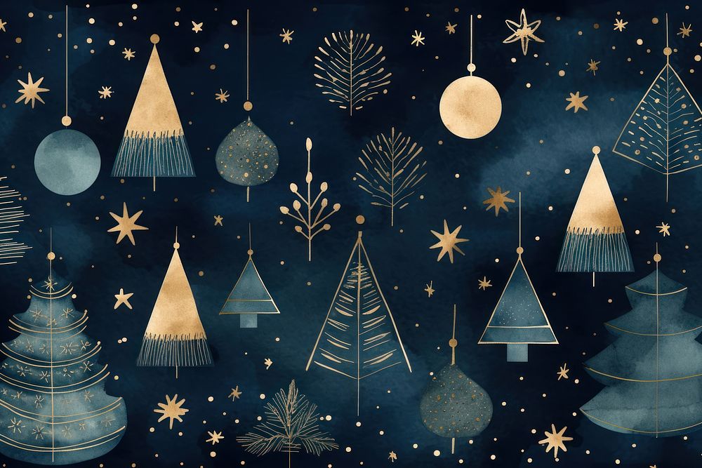 Christmas element shapes backgrounds night illuminated. AI generated Image by rawpixel.