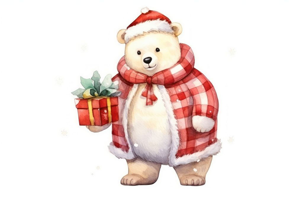 Christmas characterized santa polar bear holiday cute toy. AI generated Image by rawpixel.