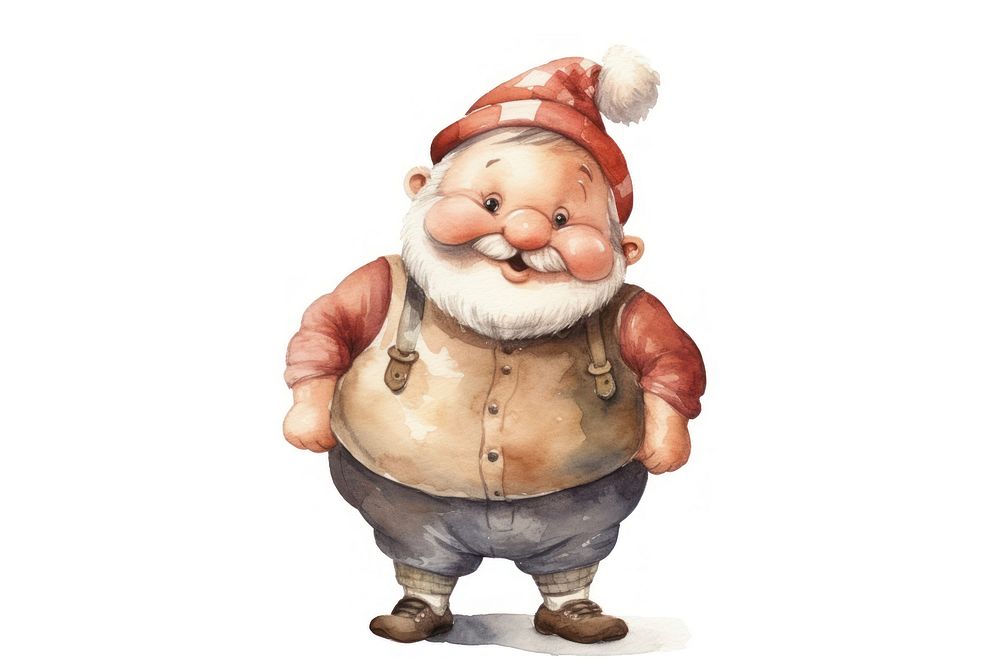 Cheeky dwarf santa claus white background representation creativity. AI generated Image by rawpixel.