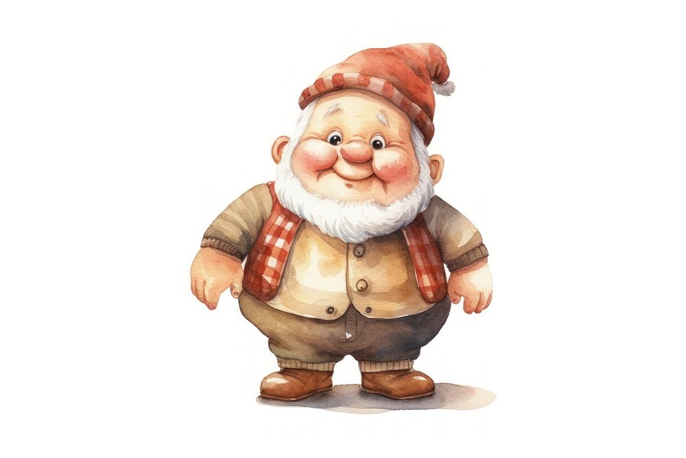 Cheeky dwarf santa claus figurine white background representation. AI generated Image by rawpixel.