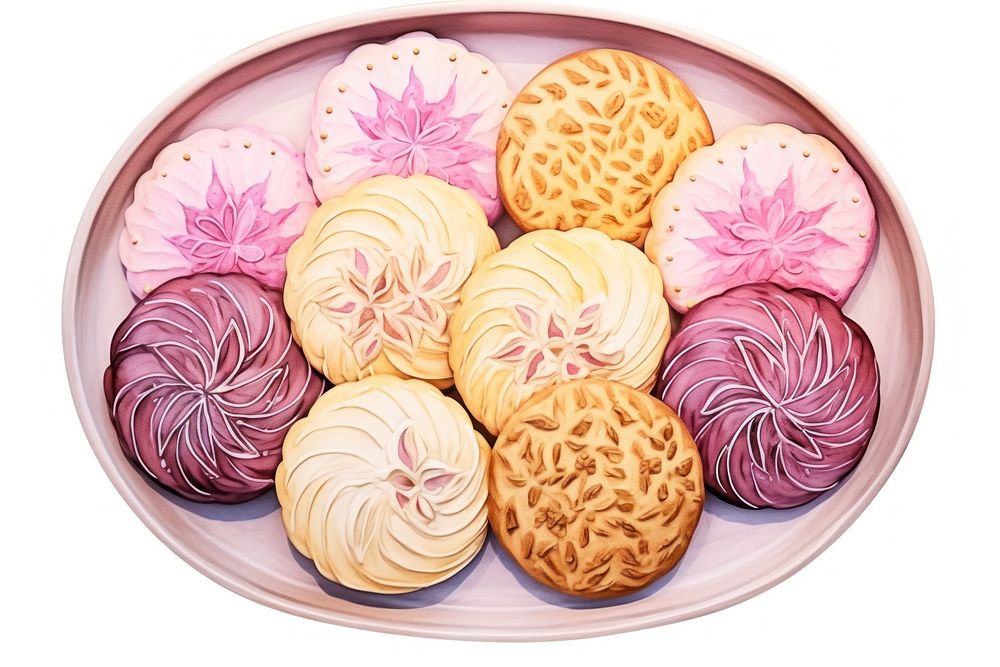 Sugar cookies plate dessert food meal. AI generated Image by rawpixel.