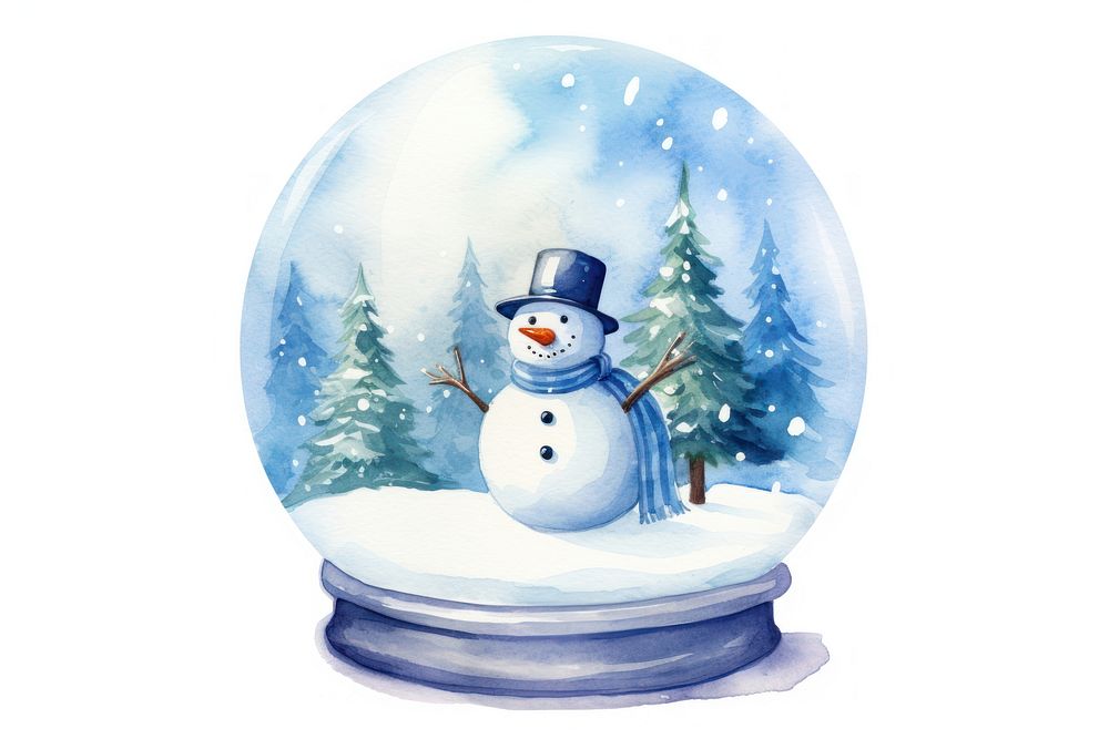 Snowman snow globe winter white representation. AI generated Image by rawpixel.