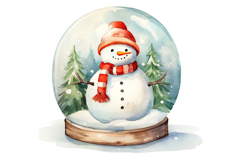 Snowman snow globe winter white anthropomorphic. AI generated Image by rawpixel.