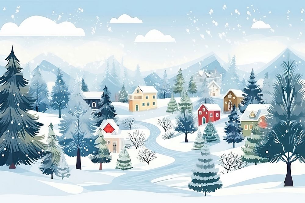 Winter landscape christmas winter nature. AI generated Image by rawpixel.