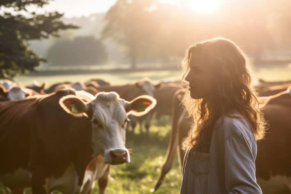 Dairy cattle livestock outdoors pasture. AI generated Image by rawpixel.