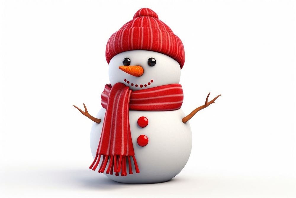 Moody snowman winter white red. AI generated Image by rawpixel.