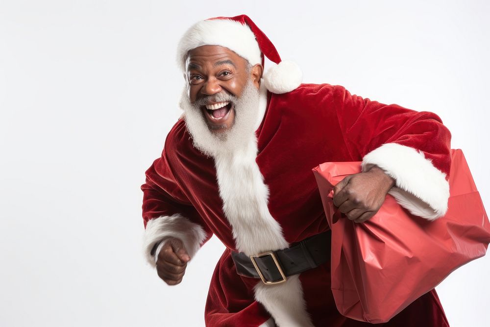 African american Santa Claus christmas smiling adult. AI generated Image by rawpixel.