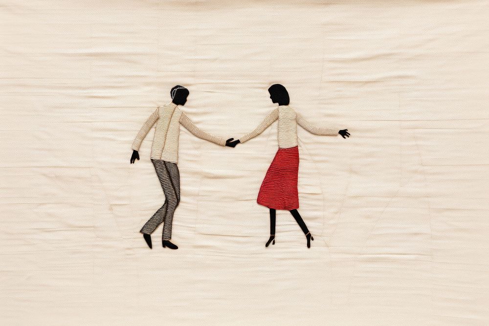 Couple dancing adult togetherness standing. AI generated Image by rawpixel.