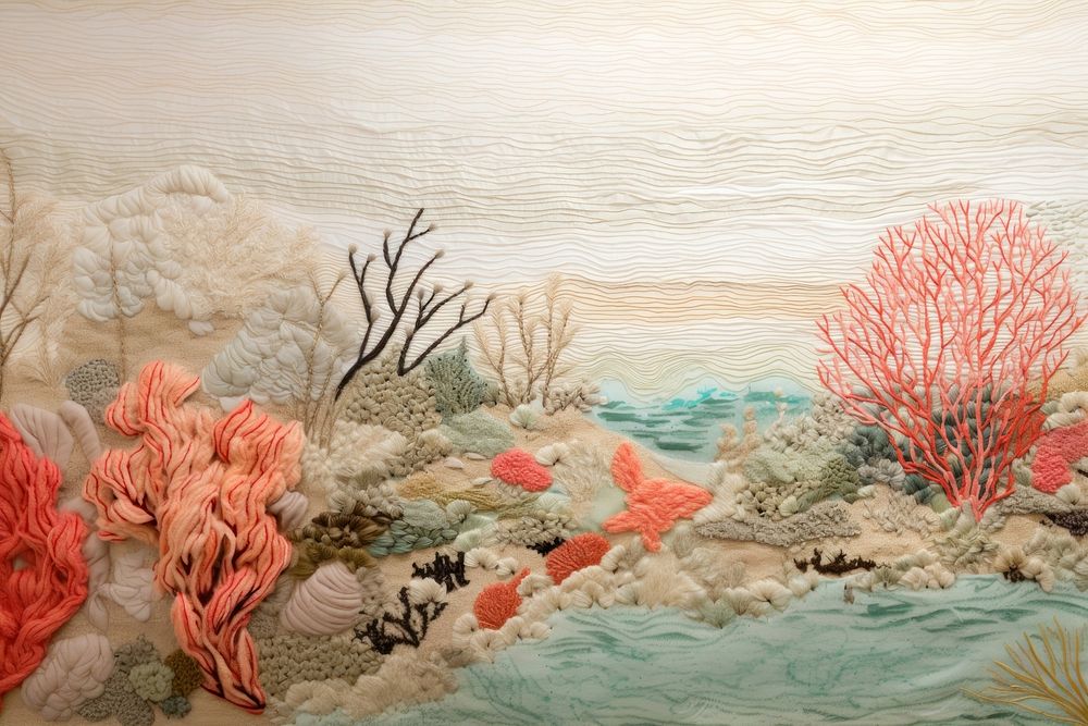 Nature land sea art. AI generated Image by rawpixel.
