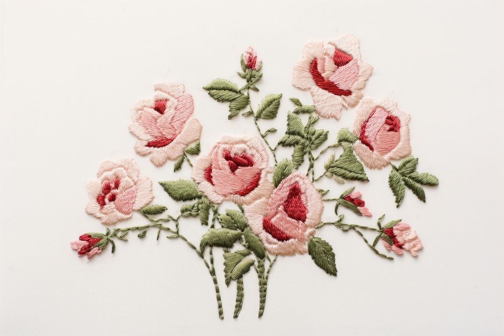 Embroidery pattern rose inflorescence. AI generated Image by rawpixel.