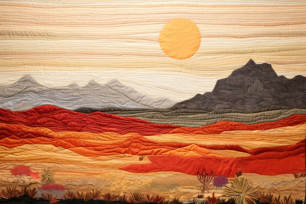 Simple desert landscape painting nature. 