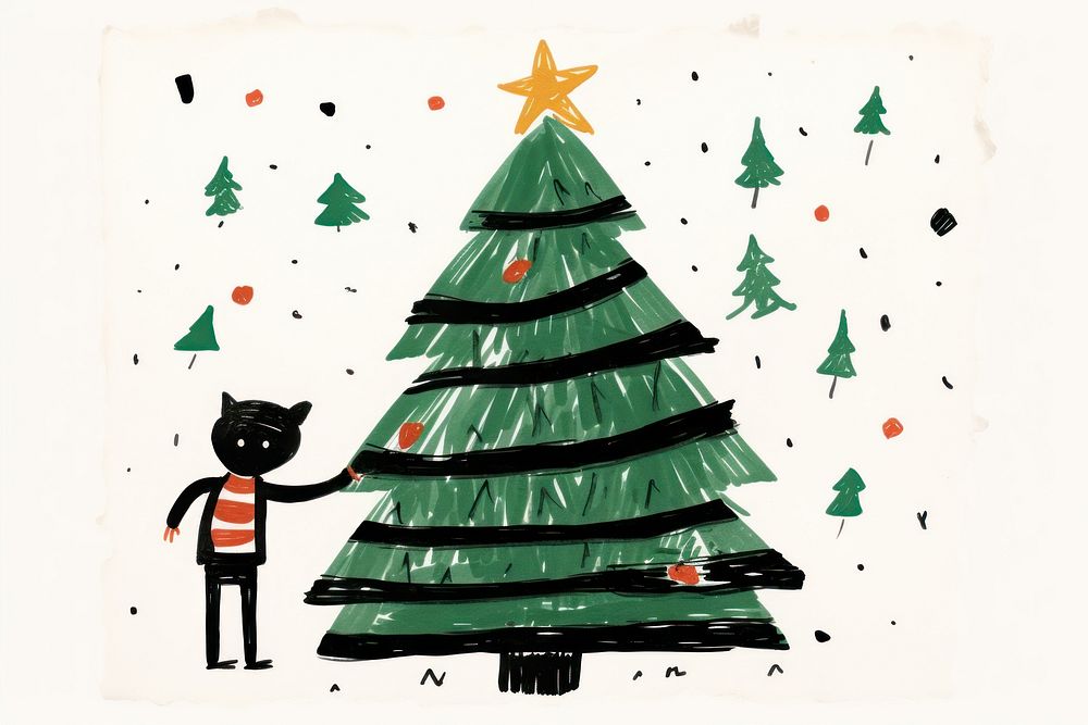 Christmas tree representation anticipation illuminated. AI generated Image by rawpixel.
