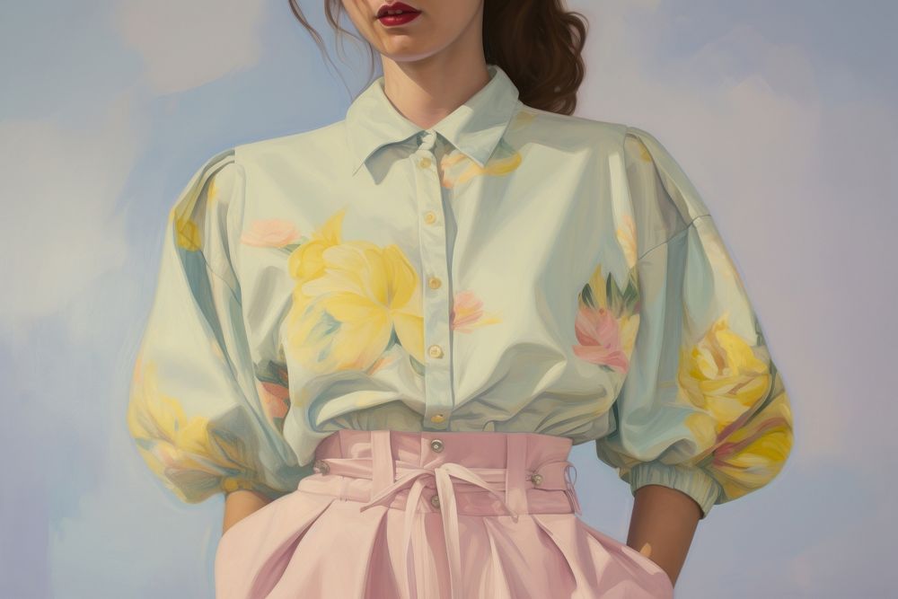 Painting blouse shirt midsection. AI generated Image by rawpixel.