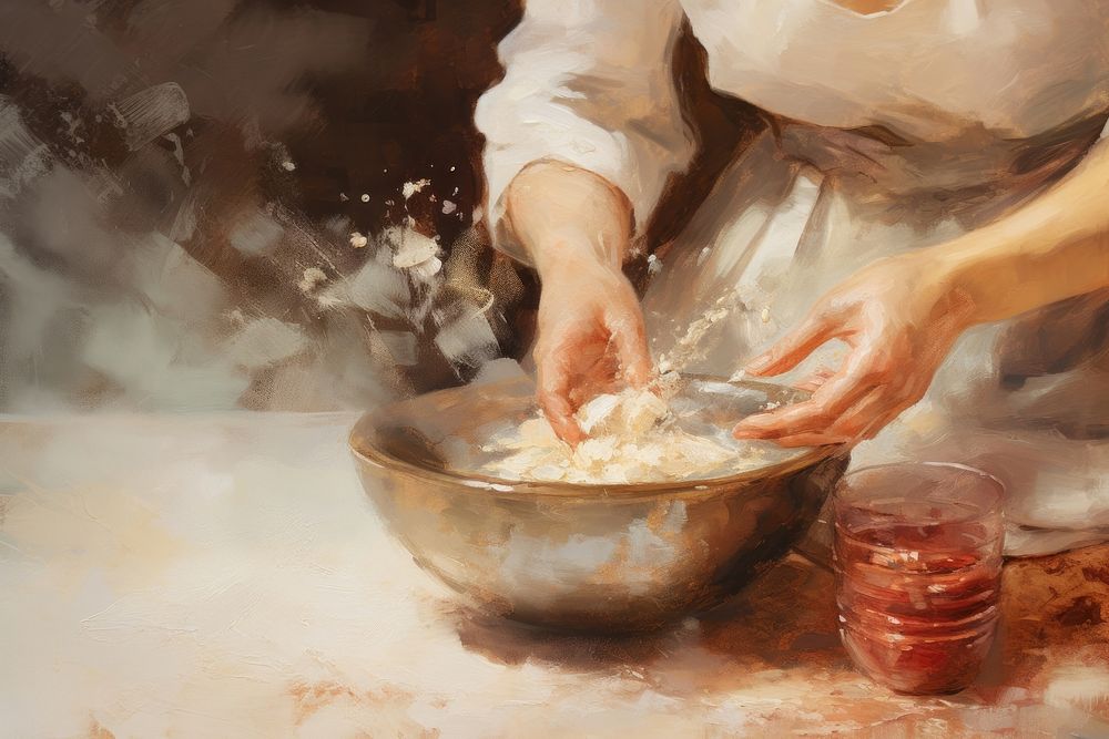 Hand mixing ingredients painting cooking adult. AI generated Image by rawpixel.