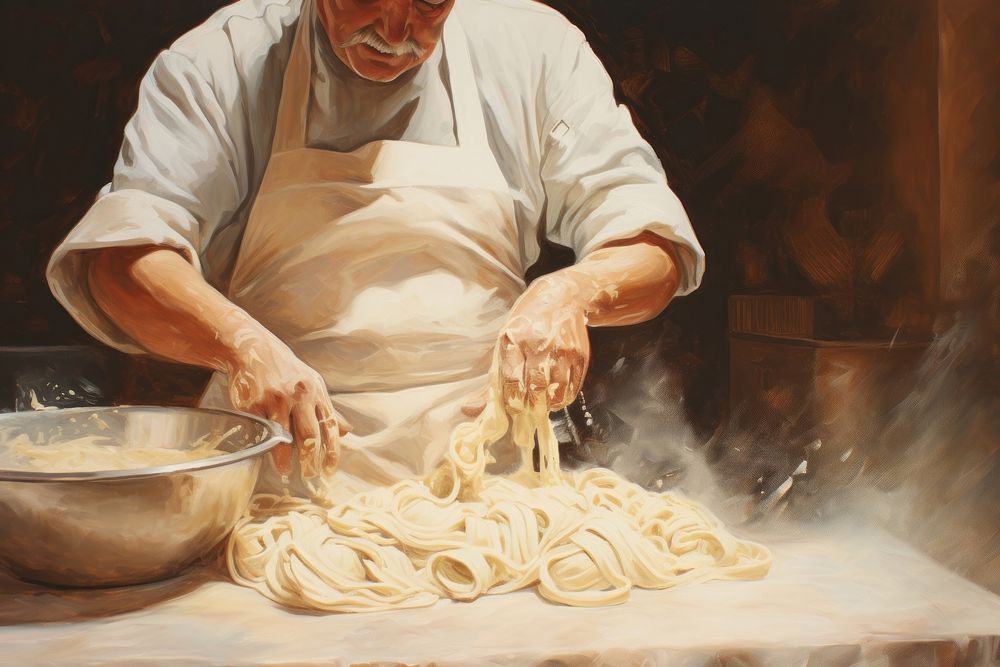 Chef making pasta adult creativity freshness. AI generated Image by rawpixel.