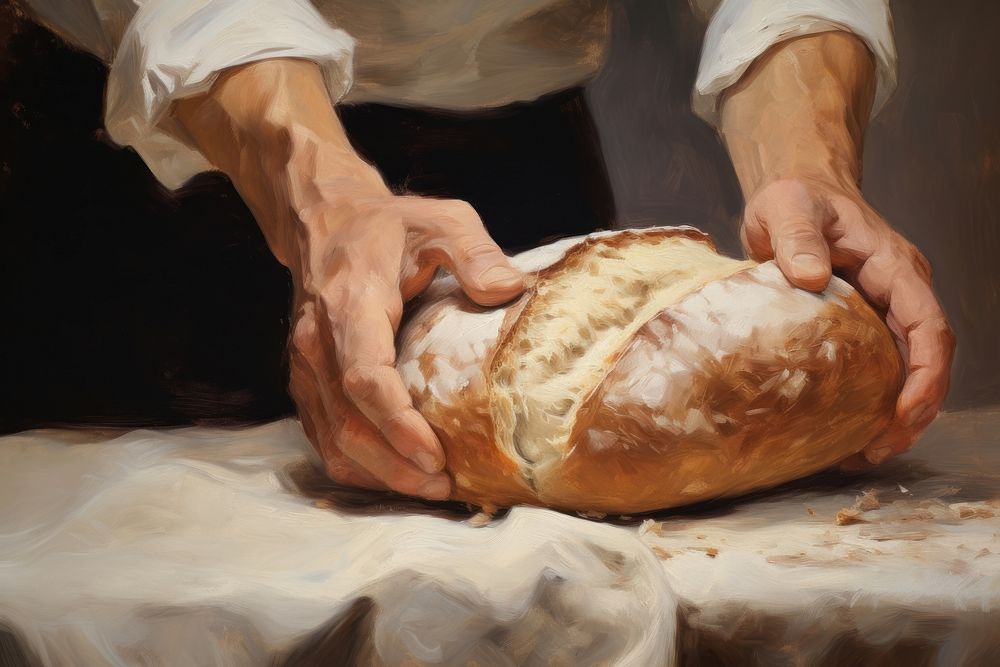 Hand buttering bread painting adult food. AI generated Image by rawpixel.