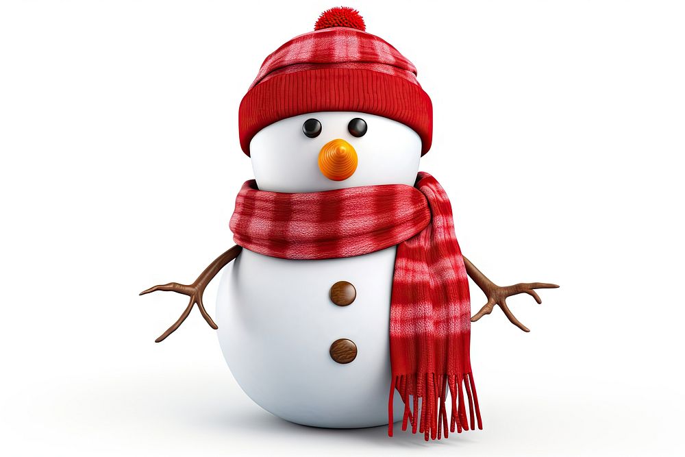 Angry snowman winter white scarf. AI generated Image by rawpixel.