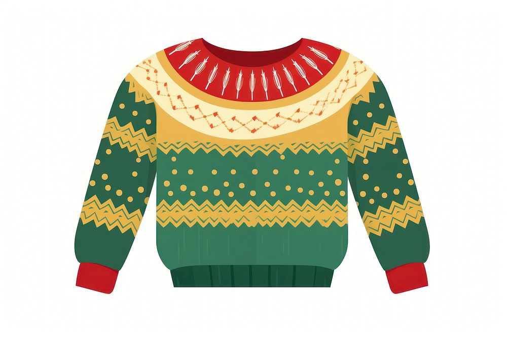 Christmas sweater sweatshirt white background decoration. 