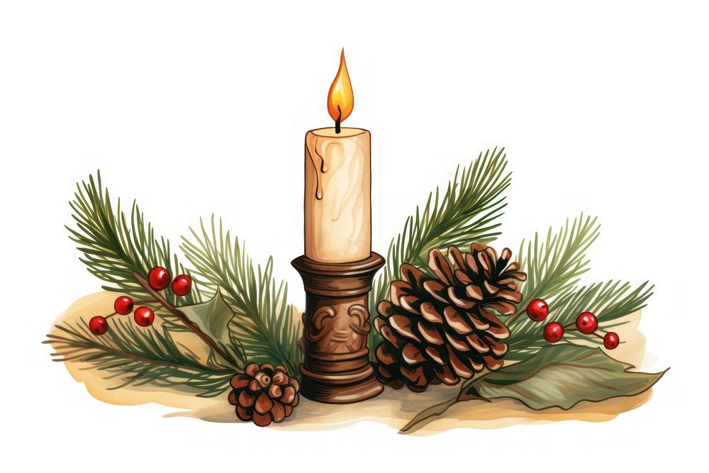 Candle tree decoration christmas. AI generated Image by rawpixel.