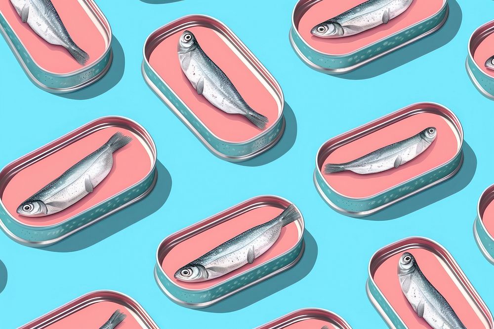 Canned sardines repetition bratwurst jewelry. AI generated Image by rawpixel.
