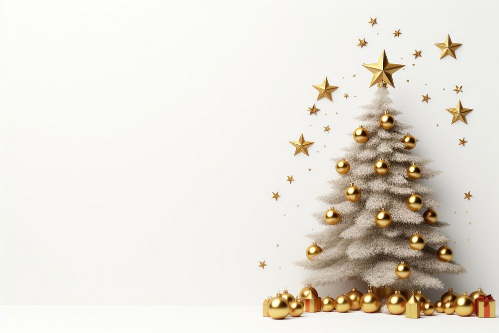 Christmas tree white background anticipation illuminated. AI generated Image by rawpixel.