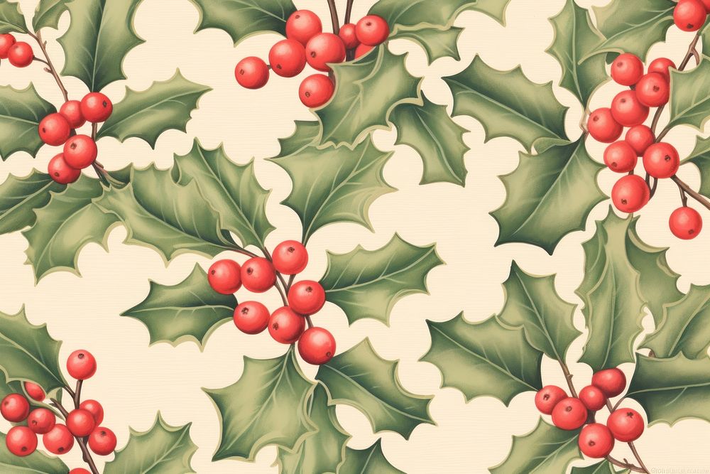 Backgrounds christmas pattern plant. AI generated Image by rawpixel.