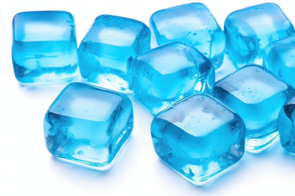 Ice cubes border turquoise crystal blue. AI generated Image by rawpixel.