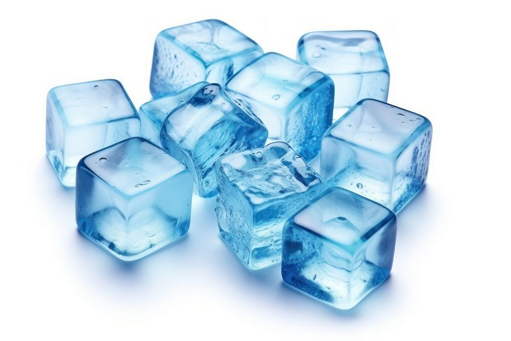 Ice cubes frame crystal blue white background. AI generated Image by rawpixel.