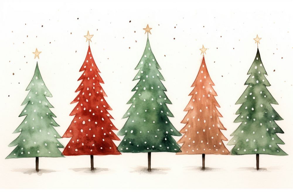 Christmas three plant tree celebration. AI generated Image by rawpixel.