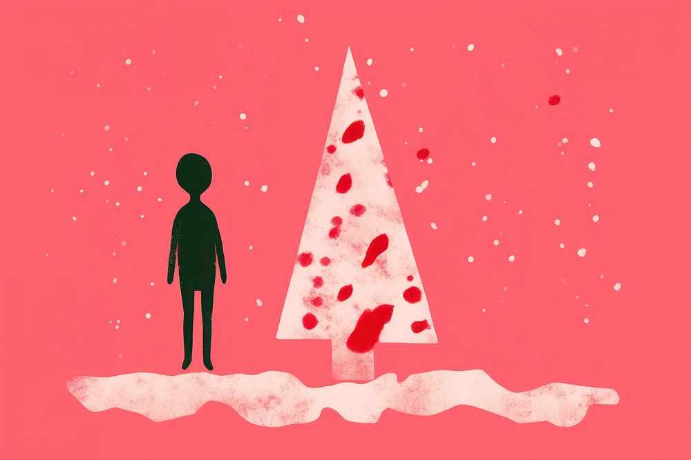 Christmas theme celebration silhouette standing. AI generated Image by rawpixel.