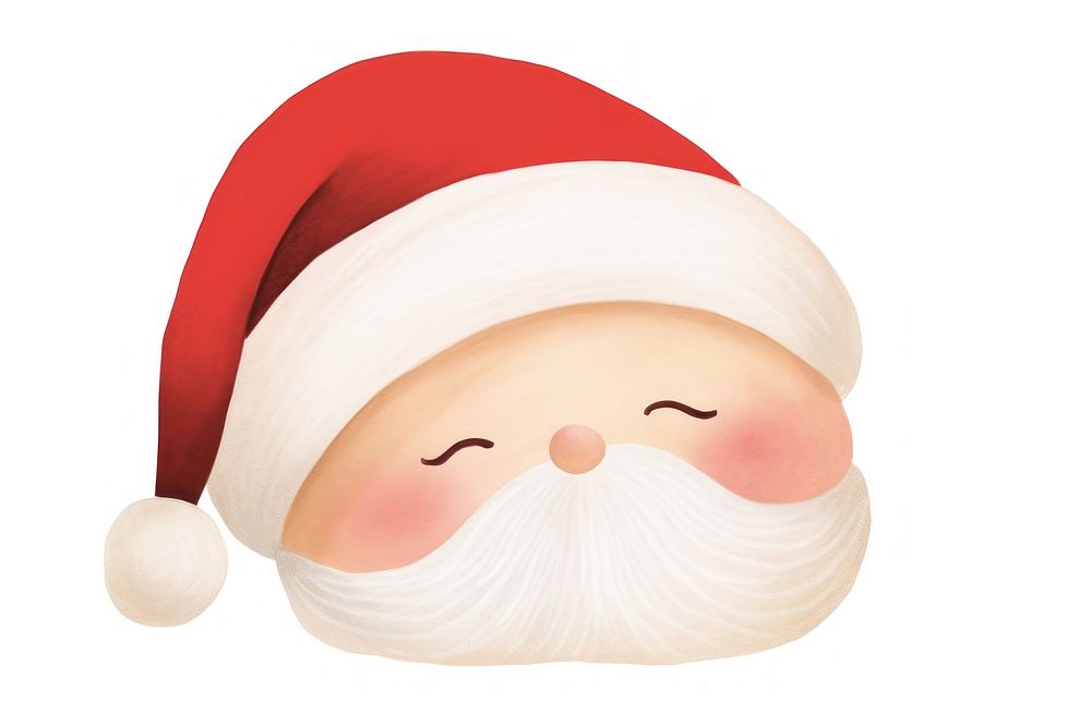 Santa face red white background. AI generated Image by rawpixel.