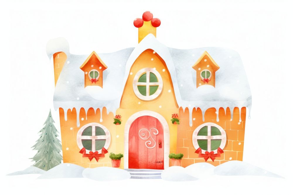 Christmas house decoration architecture gingerbread building. AI generated Image by rawpixel.