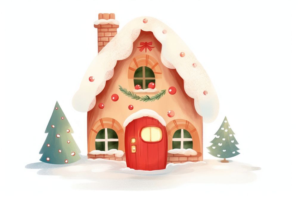 Christmas decoration winter house. AI generated Image by rawpixel.