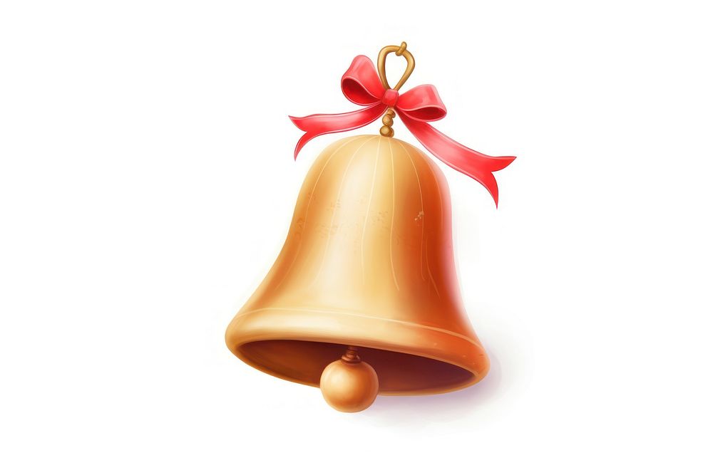 Christmas bell decoration red white background celebration. AI generated Image by rawpixel.