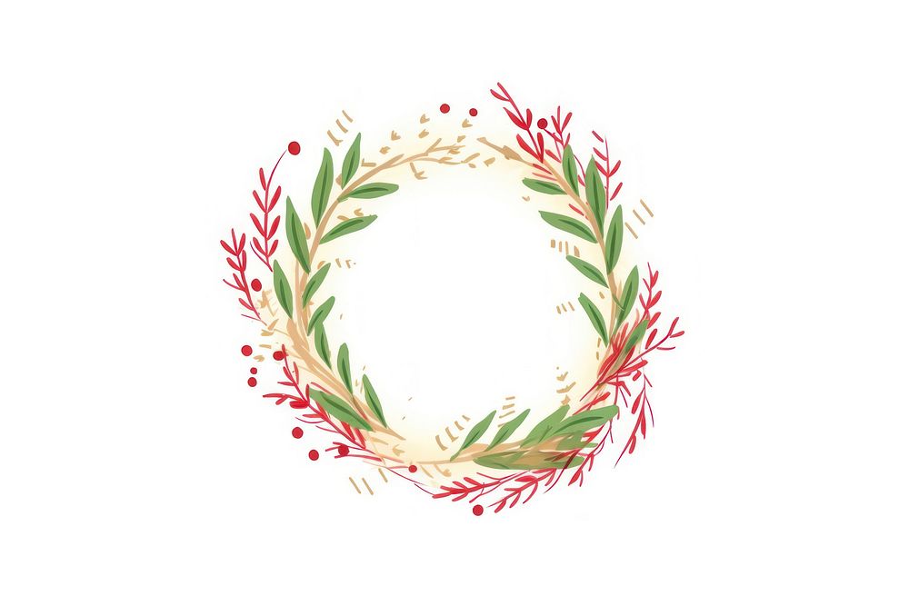 Christmas wreath flower plant white background. AI generated Image by rawpixel.