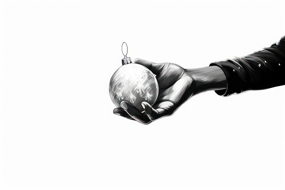 Decorating christmas tree hand black white. AI generated Image by rawpixel.