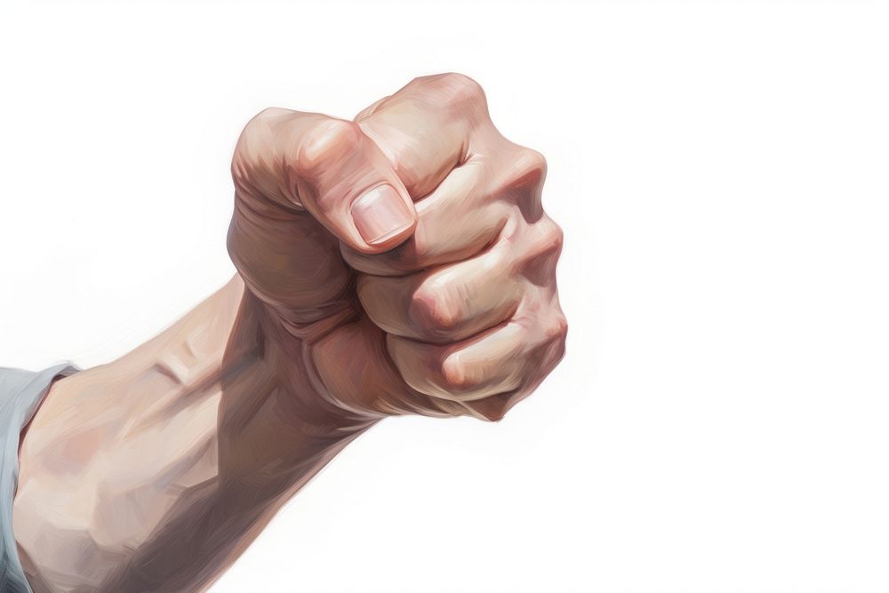 Fist hamds gesture finger hand white background. AI generated Image by rawpixel.