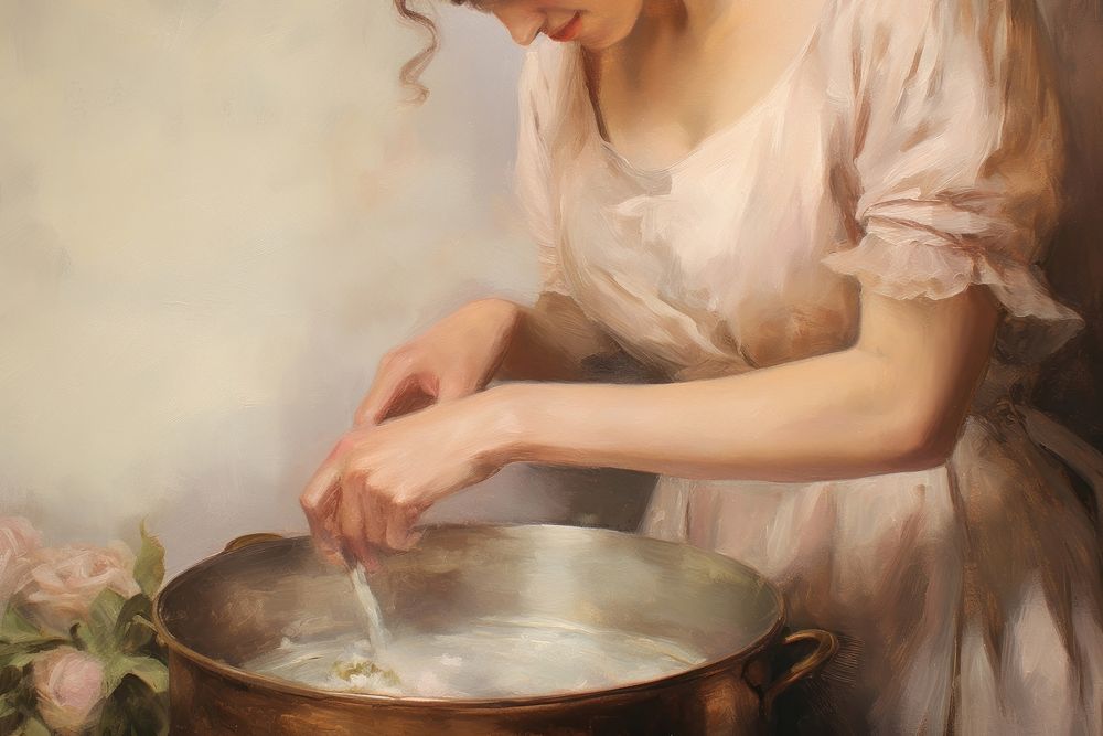 Cooking painting adult freshness. AI generated Image by rawpixel.