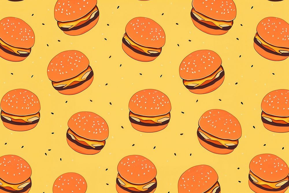 Hamburger backgrounds pattern food. AI generated Image by rawpixel.