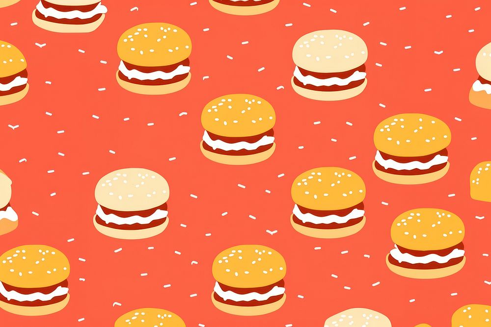 Hamburger pattern backgrounds food. AI generated Image by rawpixel.